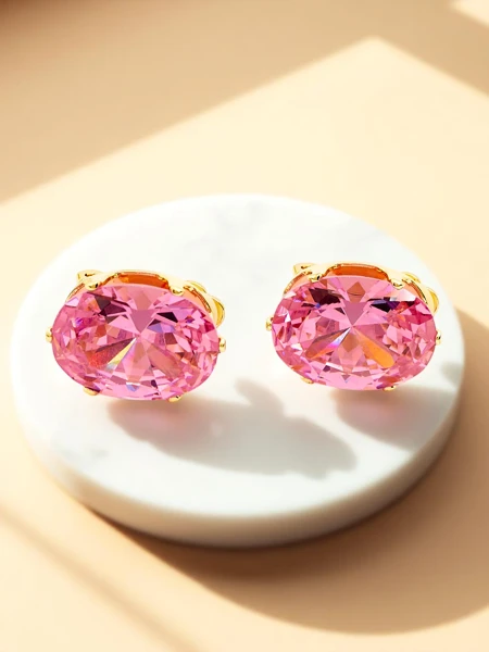 Royalfashion Sieviešu piespraužamās auskari ar kristālu