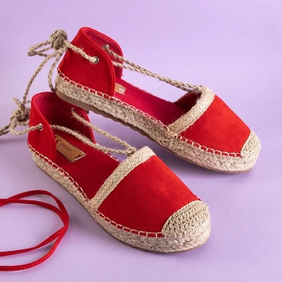 OUTLET Red Afinita women's tied espadrilles - Shoes