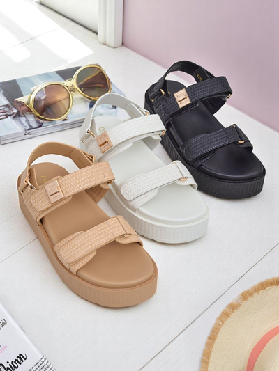 Royalfashion Beige Lavinia women's platform sandals – comfortable summer