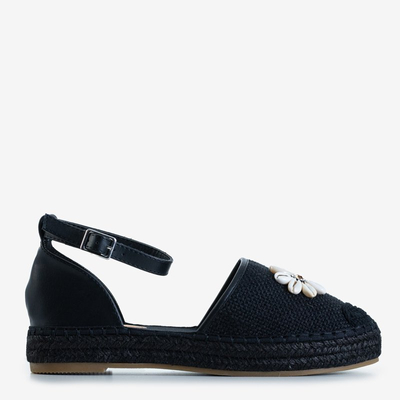 OUTLET Black women's sandals a'la espadrilles on the Maybel platform - Footwear
