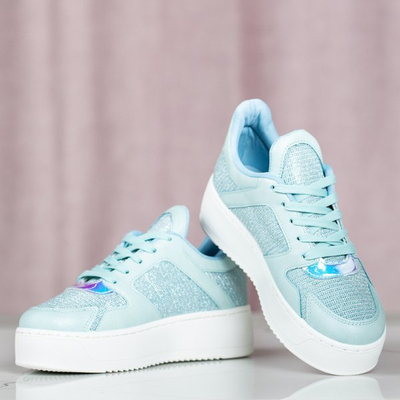 Blue sports shoes on the Salsa platform - Footwear 1