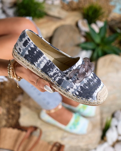 Royalfashion Melnas sieviešu espadrilles ar apdruku Serffio