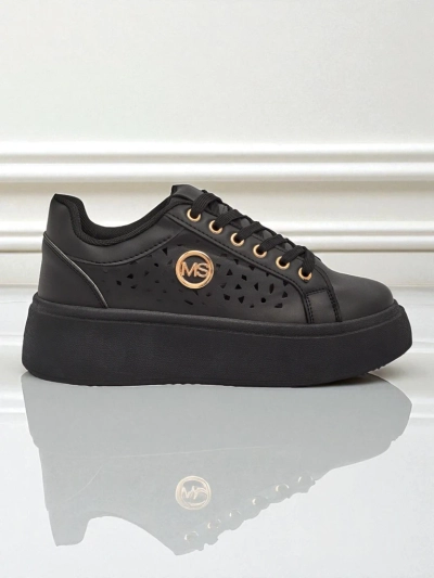 Aurelia Nero - Must Royalfashion öko-nahast platvorm, mudel LH201-8