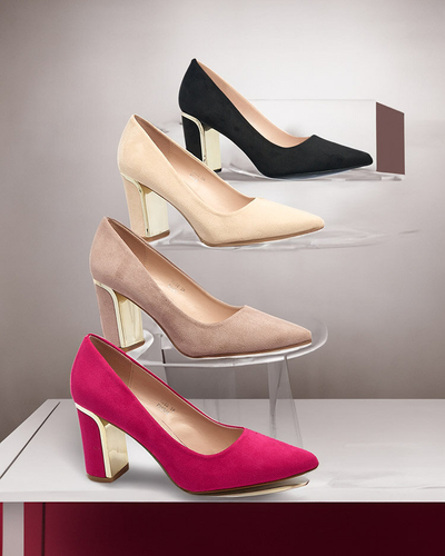 Royalfashion Bēšas krāsas sieviešu eko zamšādas pasta sūkļi Afrogosa