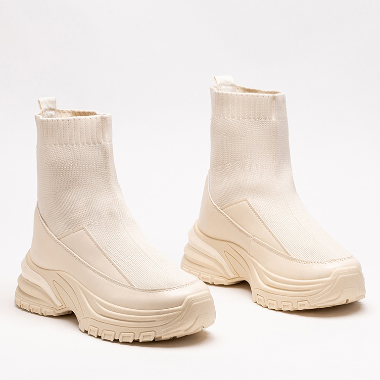 Beige women's sports slip-on sneakers Berida - Footwear