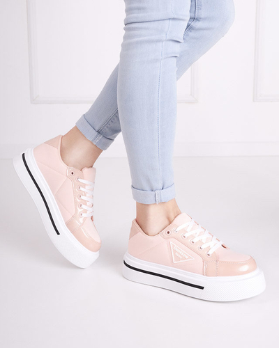 Light pink sports shoes for women with a thicker sole Rall- Footwear