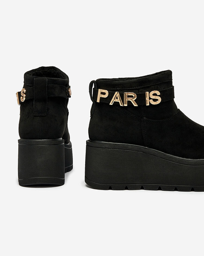 Royalfashion Black women's boots a'la snow boots with ornament Parisela