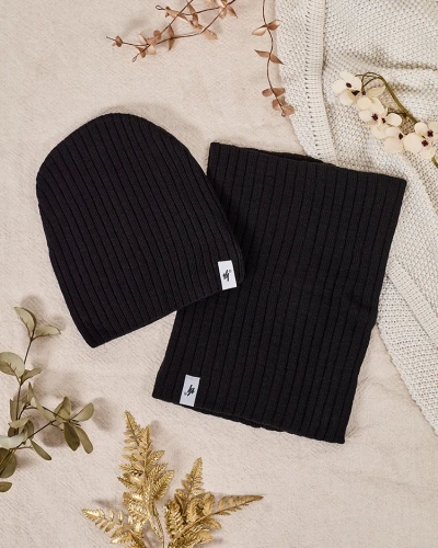 Royalfashion Универсальный зимний набор - шапка-бини с трубчатым шарфом