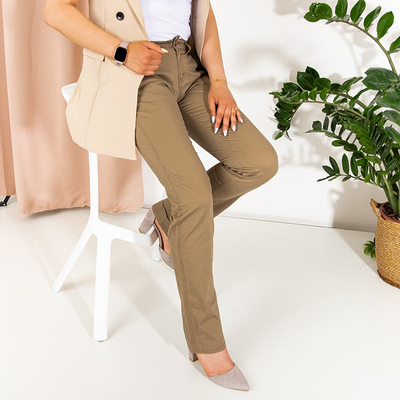 Бежевые женские брюки PLUS SIZE