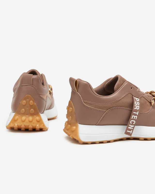 Brown and pink Arikas women's sports shoes - Footwear