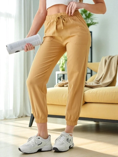 Pantaloni Elegante Dorico Camel - Fashionable Long Trousers
