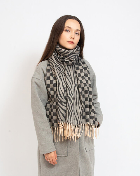 Royalfashion Women's patterned lightweight scarf in gray