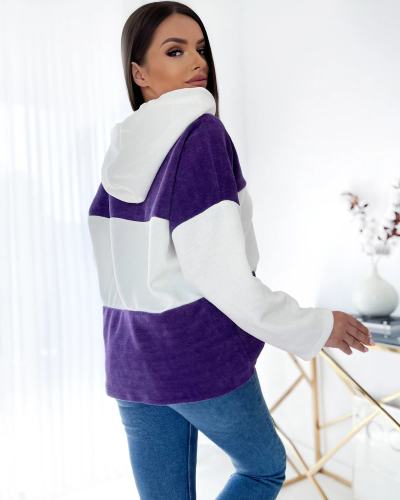 Royalfashion Balti violeta krāsas oversize sieviešu jaka ar kapuci