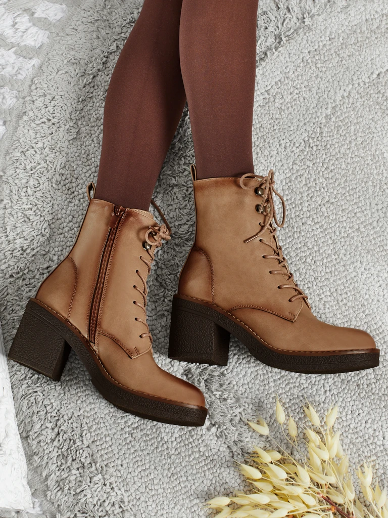 Women's eco-leather heeled ankle boots Zeltra
