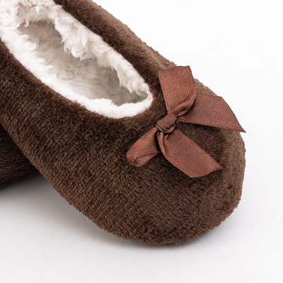 Brown children's warm slippers - Footwear