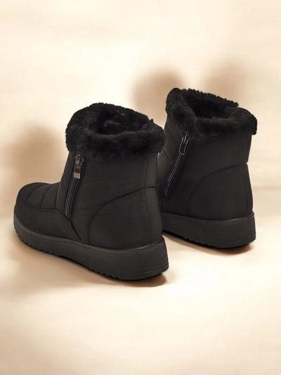 Venus Women's Black Fabric Ankle Boots Comfortable for Winter