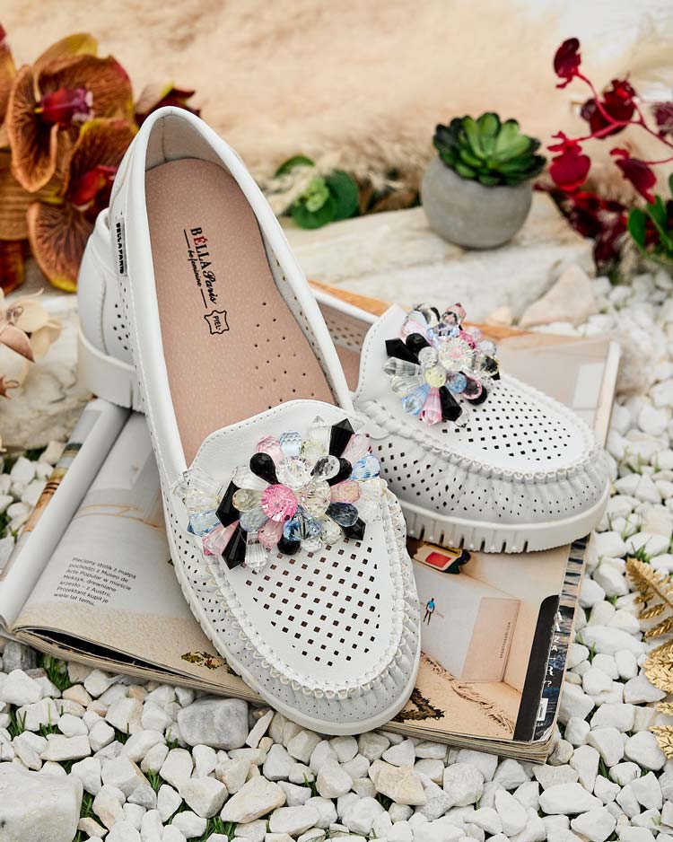 Royalfashion Sieviešu ažūra mokasīni ar pērlītēm Nasfali