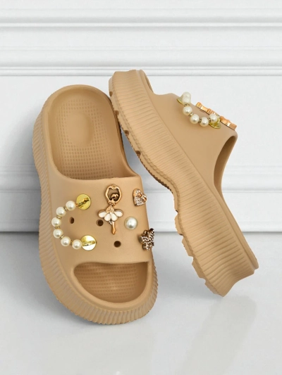 Royalfashion Women's rubber sandals with embellishments Slash Glam