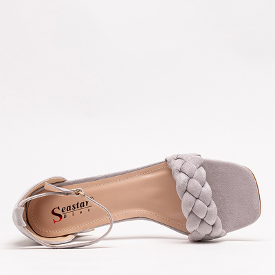 Gray women's sandals with a decorated belt Venesi - Shoes