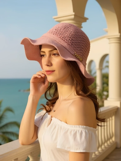 Royalfashion Women's hat with wavy brim Wave Breeze