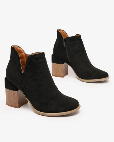 Royalfashion Black Lemere square heeled boots