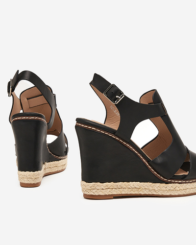 Melnas sieviešu sandales ar augstu ķīli Clack - Shoes