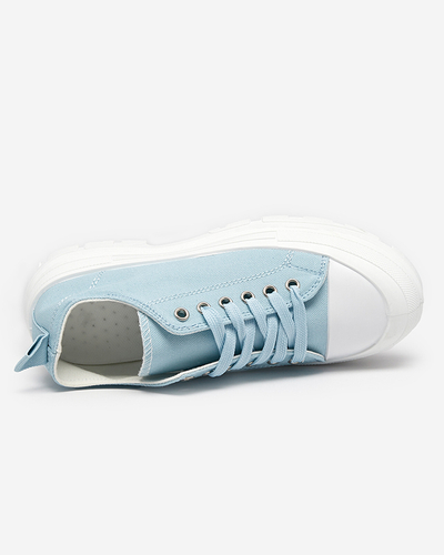 Blue women's sneakers with a higher sole Mytiko - Footwear