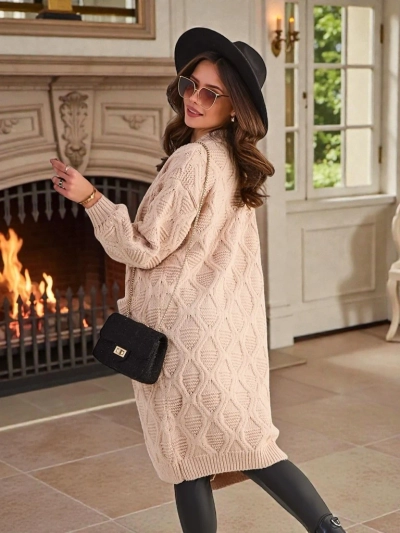 Royalfashion Adītsautnes pončo svītra