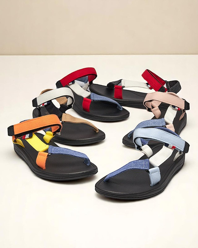 Sieviešu sarkanas auduma sandales Ojo- Footwear