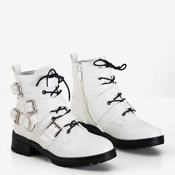 Sieviešu balti strādnieki ar sprādzēm - apavi