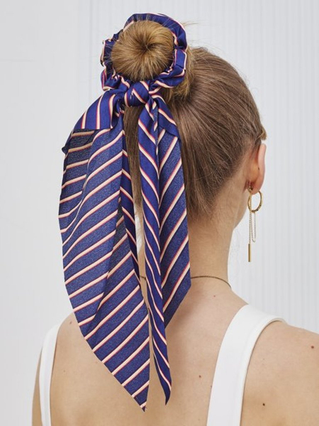 Royalfashion Hair tie with a ribbon in stripes Liora