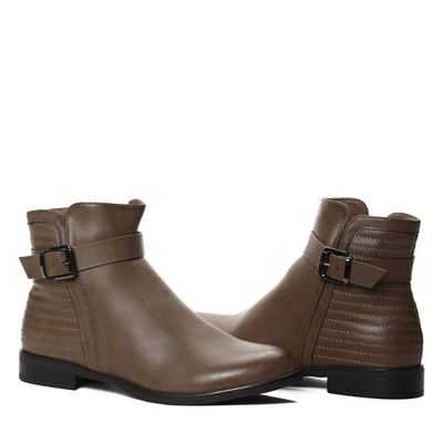 Botki z klamrą-kolor khaki Tagenta - Obuwie