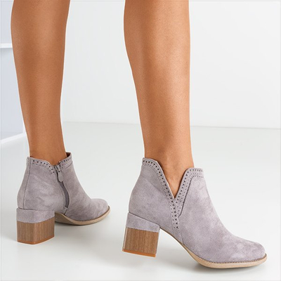 Gray boots with square heel Tours - Shoes