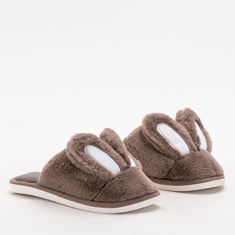 Brown women's slippers Crolisia - Footwear