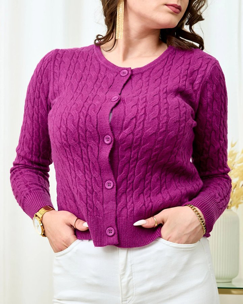 Royalfashion Pink and purple women's plaid sweater