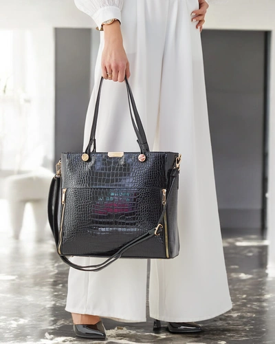 Royalfashion Glossy women's handbag with embossing