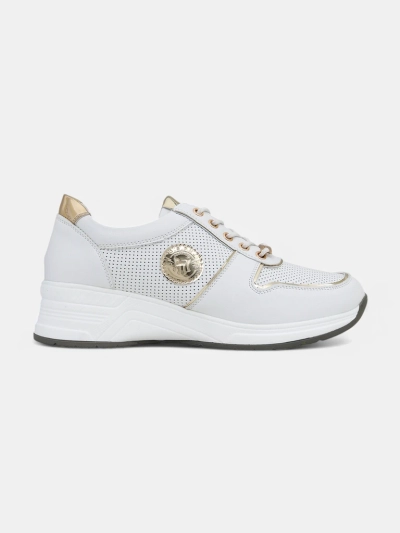 Calista Athena women's wedge sneakers white eco-leather