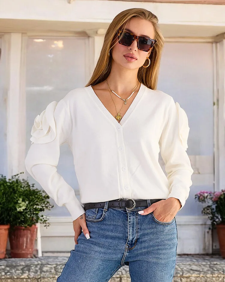 Женский свитер с расстегнутыми пуговицами Royalfashion