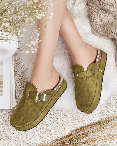 Royalfashion Women's slippers with sheepskin and buckle Kajis