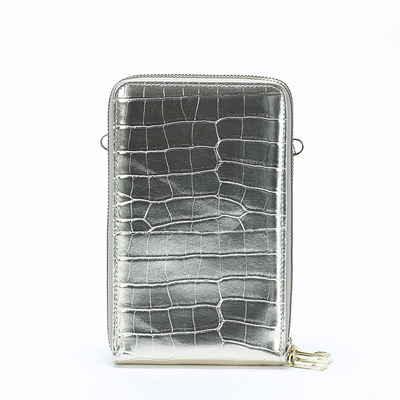 Gold Women's Mini Handbag-Wallet with Embossing - Accessories