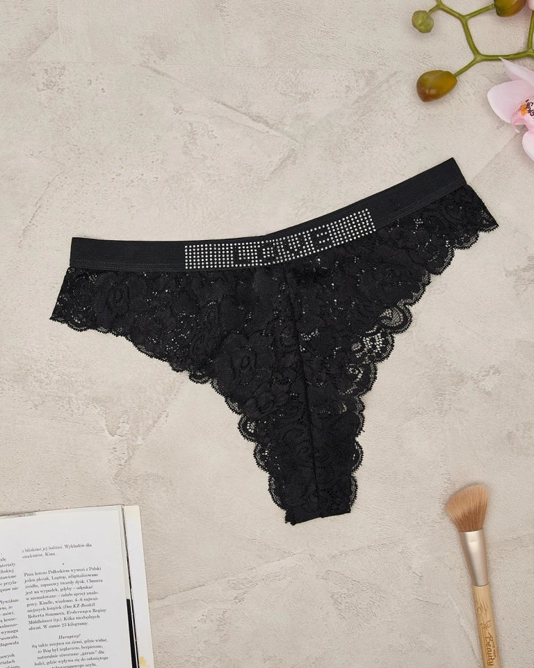 Royalfashion Black lace women's bra briefs