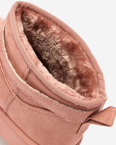 Royalfashion Gaiši brūni sieviešu apavi a'la sniega zābaki ar ornamentu Parisela