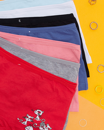 Multicolored women's boxer shorts with a print 7 / pack PLUS SIZE - Underwear