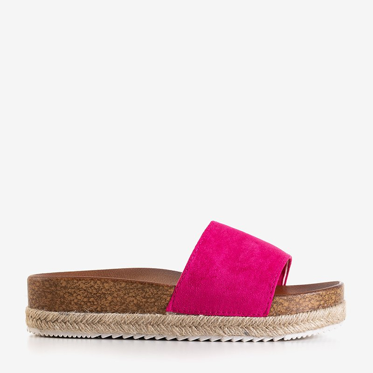 Fuchsia women's sandals on the Kosala platform - Footwear