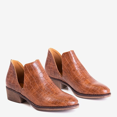 Brown snakeskin shoes with Piksen cutouts - Footwear