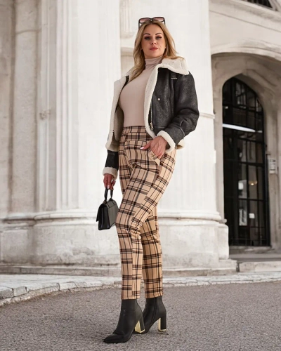 Royalfashion Warmed sieviešu tegingi bikses PLUS SIZE