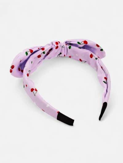 Royalfashion Children's headband with a bow and cherry print