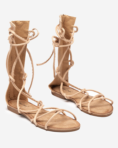 Beige gladiator mid-calf sandals Jeniso - Footwear