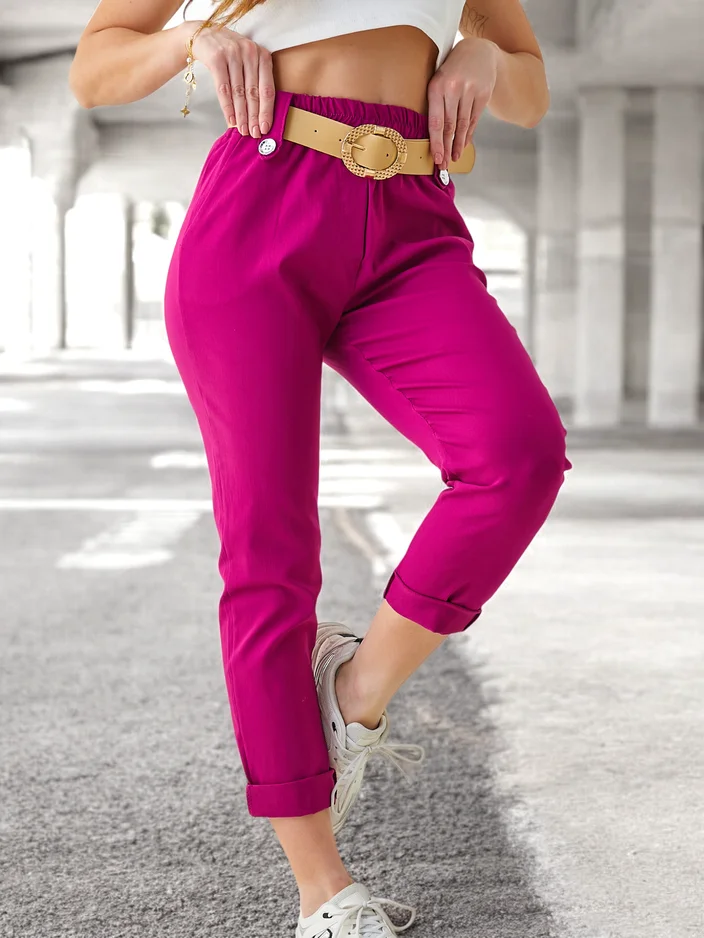 Royalfashion Women's viscose pants with a belt