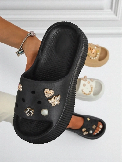 Royalfashion sieviešu gumijas čības ar Slash Glam dekorācijām